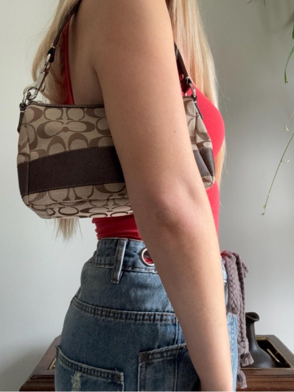 Y2K Coach Signature Stripe Demi Pouch - Picture 5 of 7